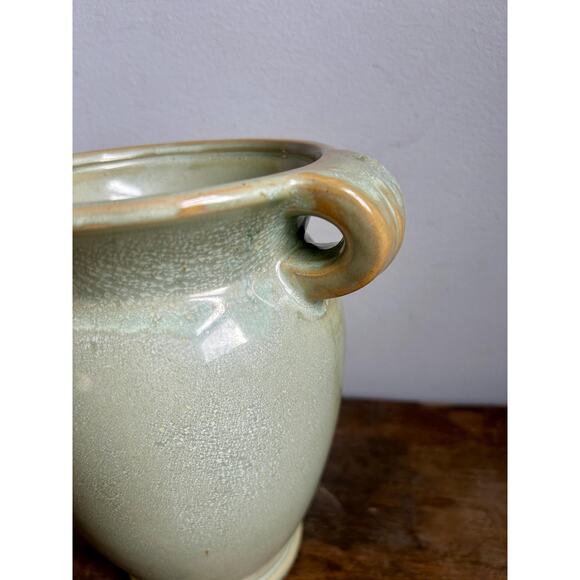 Vintage Hand Thrown Ceramic Celadon Vase | Art Pottery | Light Green Pottery - Picture 5 of 7